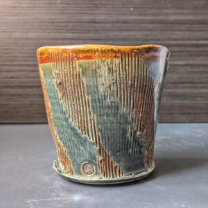 Textured Green and Brown Cup